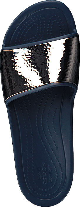 Crocs - Sloane Hammered Met Slide W Navy/navy